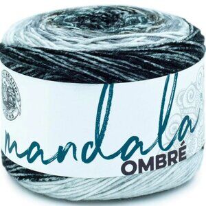 Lion Brand Mandala Ombre Yarn in Cool (Black/Grey)